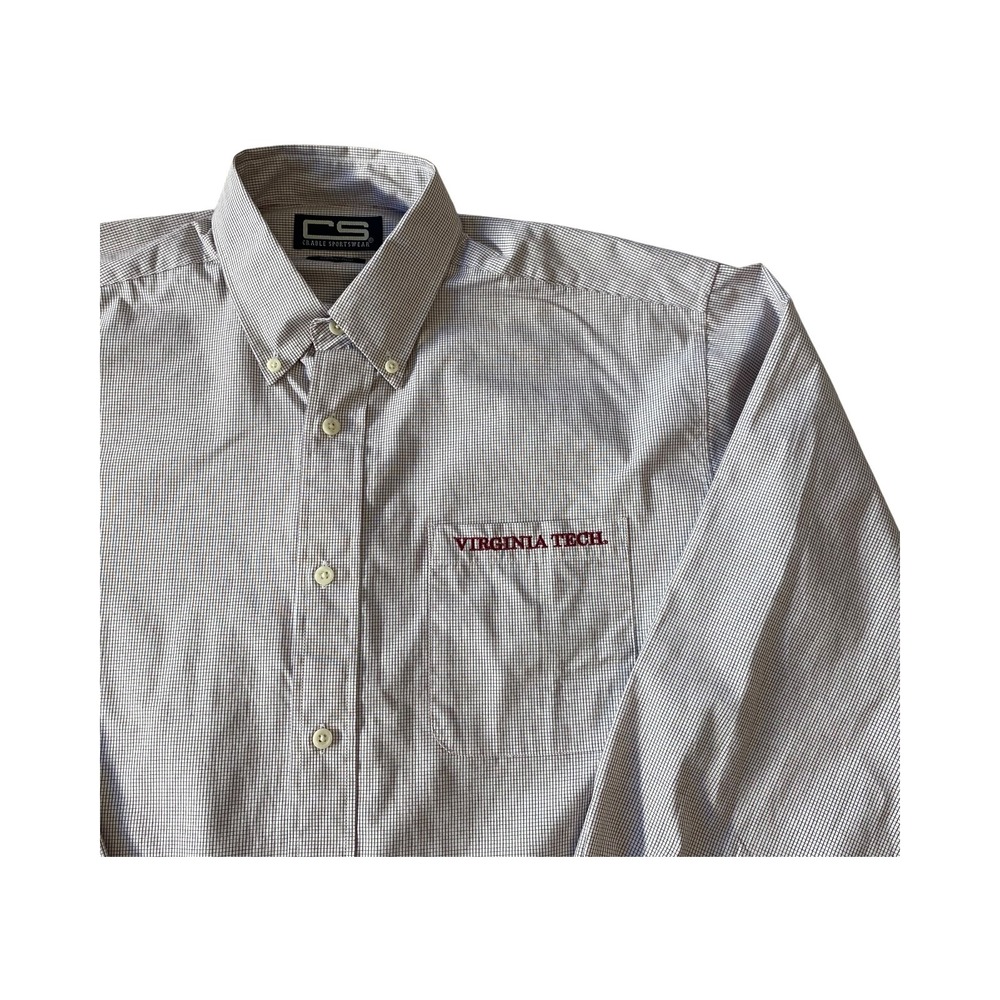 Virginia Tech Crable Sportswear Mens Button Down Shirt Wrinkle‎ Free Size Medium